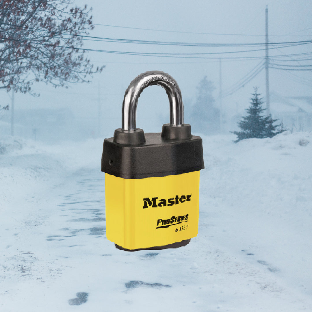 master lock pro series graphic out in the snow