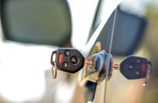 key inside automotive door lock